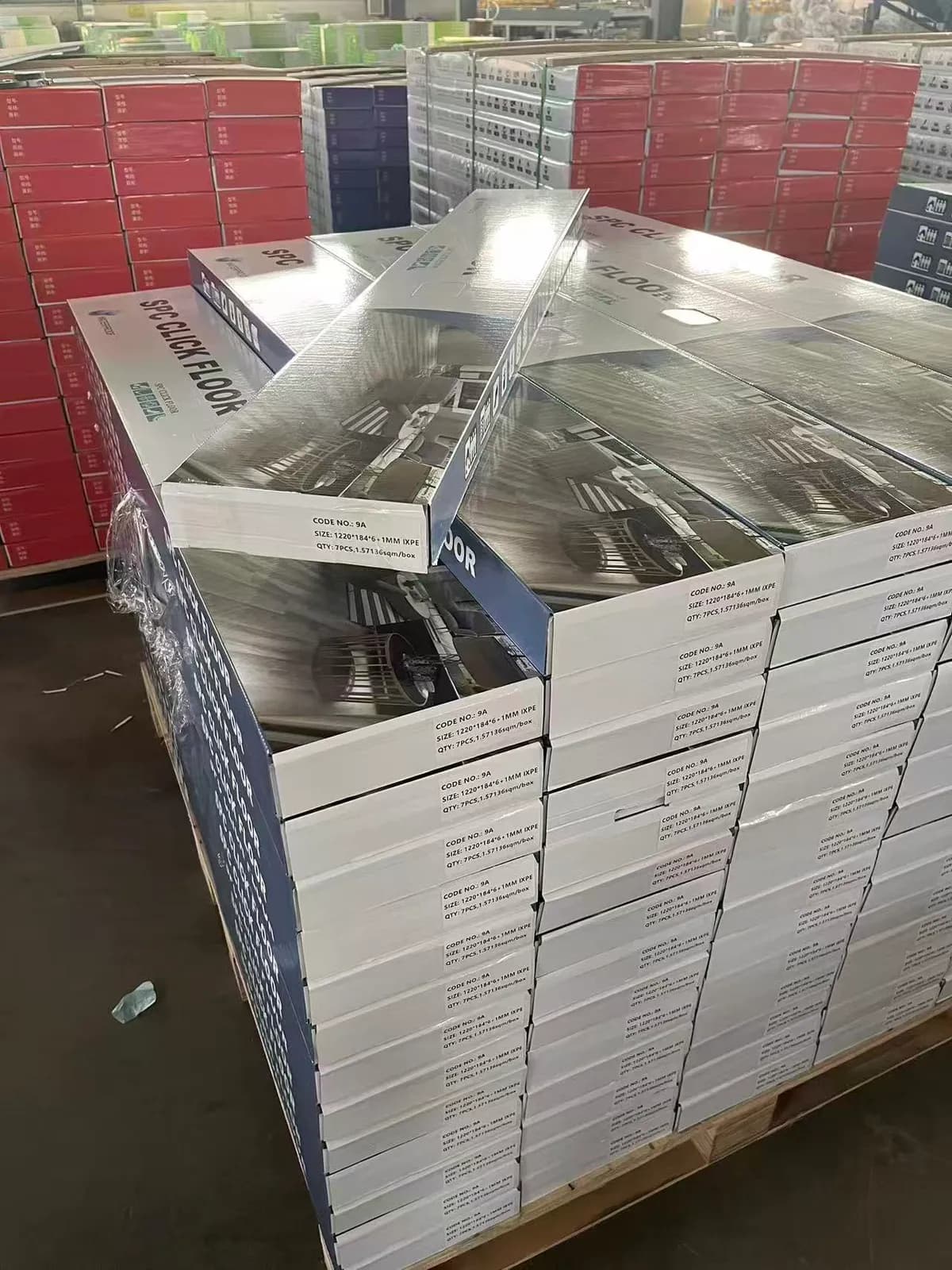 Real SPC flooring packaging material and product detail Real SPC flooring packaging material and product detail