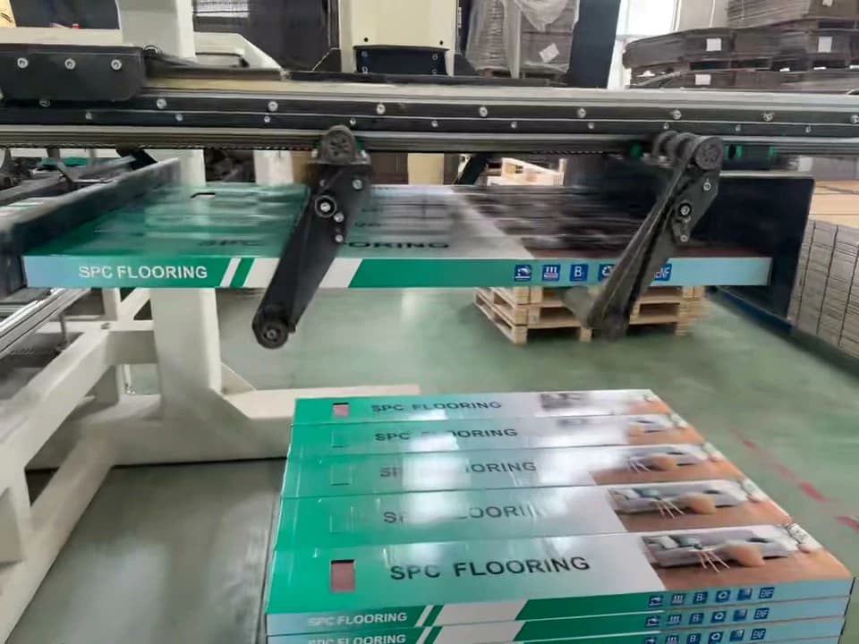 SPC flooring factory view from a local product video SPC flooring factory view from a local product video