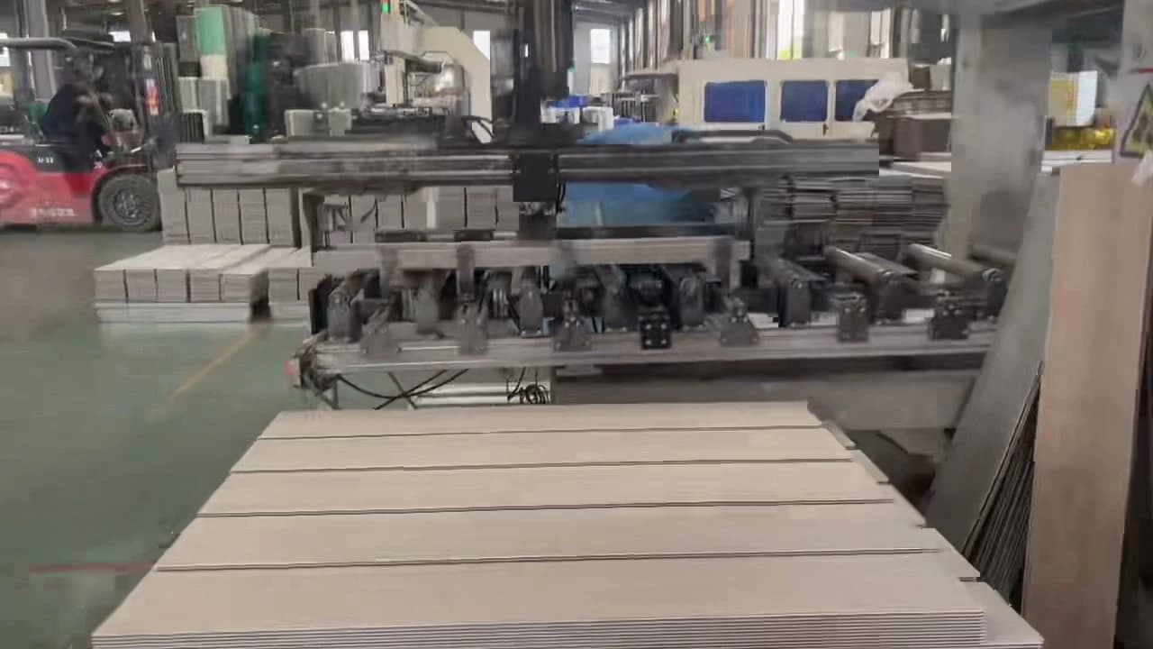 SPC flooring factory view from a local product video SPC flooring factory view from a local product video