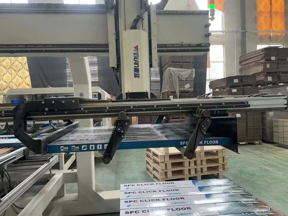 SPC flooring factory view from a local product video SPC flooring factory view from a local product video