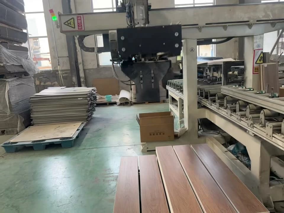 SPC flooring factory view from a local product video SPC flooring factory view from a local product video